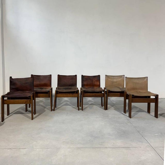 Scarpa Monk Design Chairs, 1970s, Set of 6, in Good conditions. Designed 1970 to 1979
