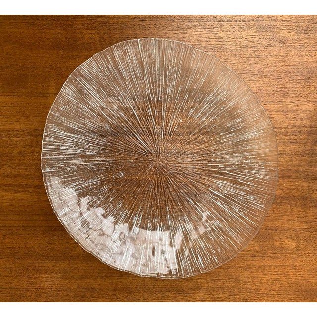Vintage Scandianvian Tree Bark Glass Plates, Set of 2 For Sale - Image 3 of 16