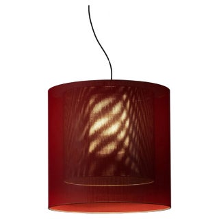 Red and Black Moaré Lm Pendant Lamp by Antoni Arola For Sale