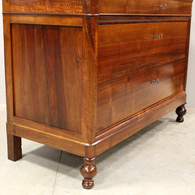 Antique Italian Charles X Chest of Drawers in Walnut For Sale - Image 10 of 14