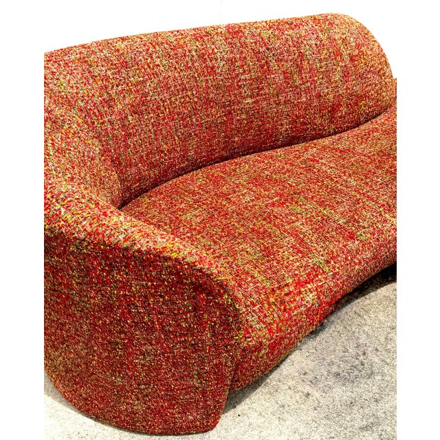 Weiman Furniture Company Post Modern Serpentine Cloud Sofa, in Boucle For Sale - Image 9 of 15