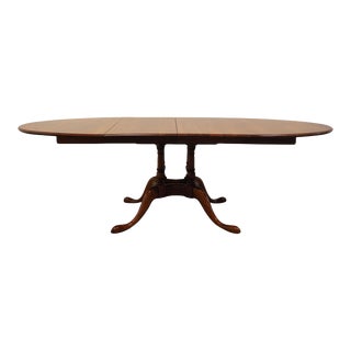 Statton Furniture Centennial Collection Solid Cherry Traditional Federal Style 92" Pedestal Dining Table 122873 For Sale