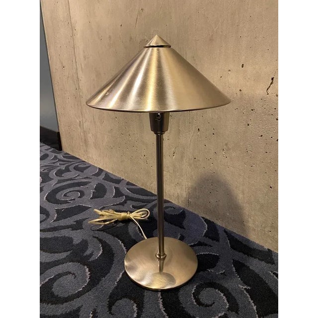 Mid 20th Century Brushed Stainless Steel Post Modern Cone Table Lamp For Sale - Image 11 of 11