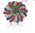 Modern 18k Yellow Gold Diamonds, Sapphire & Emeralds Earrings & Brooch/Pin Jewelry Set For Sale - Image 3 of 8