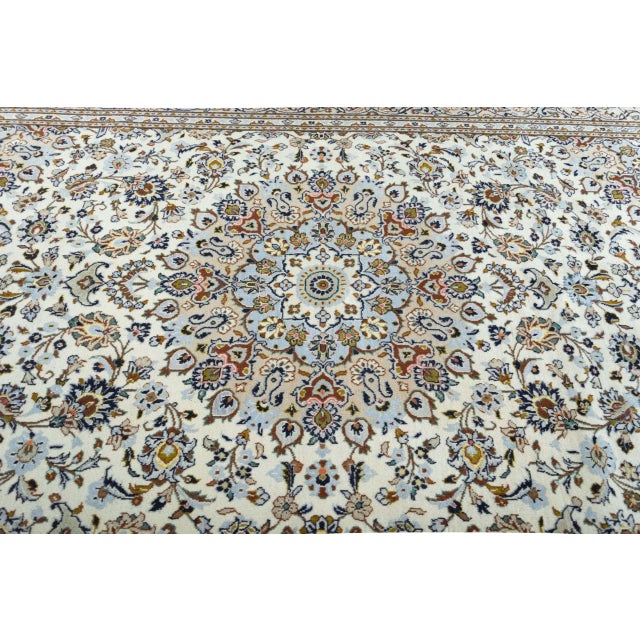 Middle Eastern Hand-Knotted Kashan Cork Rug For Sale - Image 6 of 13