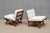 1950s Danish Modern Chairs in Oak and Métaphores Striped Jacquard, 1950s, Set of 2 For Sale - Image 5 of 16