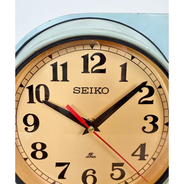 1980s Vintage Blue Seiko Double-Sided Ships Wall Clock, 1980s For Sale - Image 5 of 18
