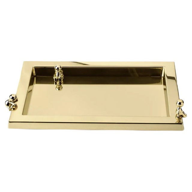 Omini Tray in Polished Brass by Stefano Giovannoni For Sale