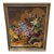 Vintage Needlepoint Floral Still Life Wall Art Gold Frame Large 29x22" Yellow For Sale