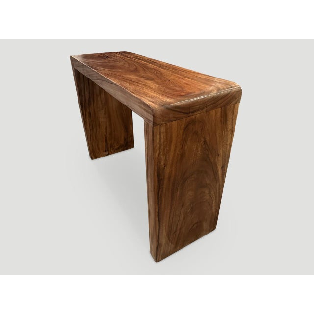 Andrianna Shamaris Minimalist Suar Wood Console Table For Sale - Image 17 of 18