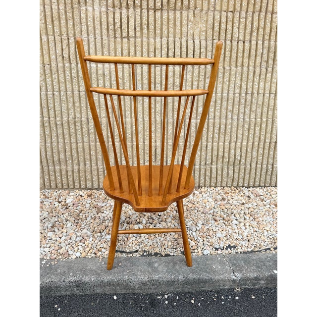 Set of Six Vintage Spindle Back Faux Bamboo Windsor Dining Chairs by by Penns Creek Furniture For Sale - Image 10 of 12