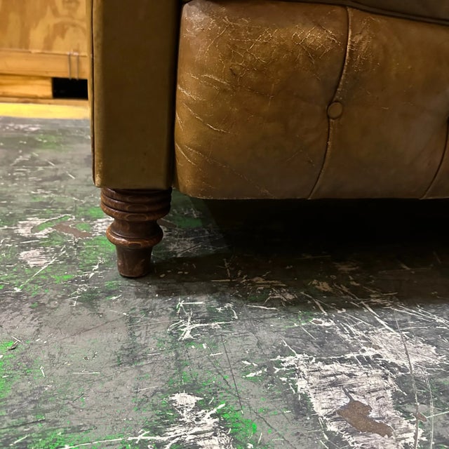 Brown Vintage Tufted Leather Chesterfield Sofa For Sale - Image 8 of 11