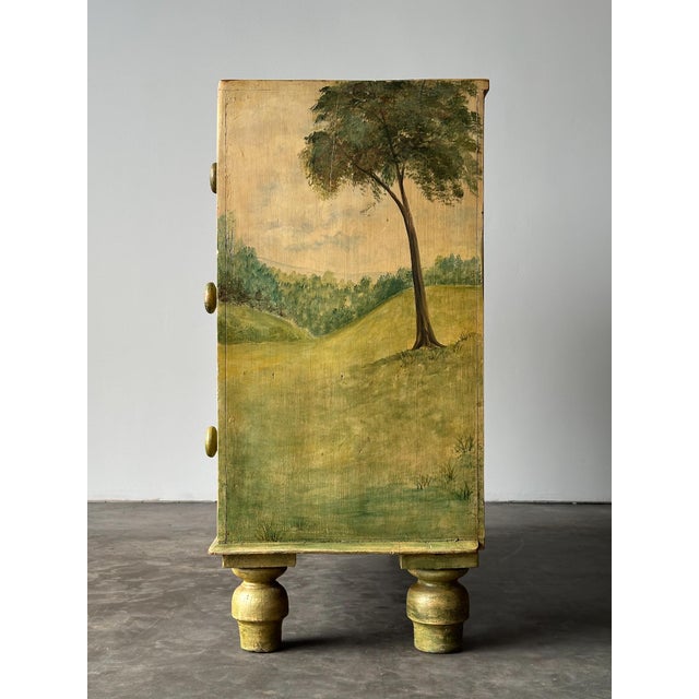 Hand-Painted Cottage Landscape Chest of Drawers, 19th Century For Sale - Image 13 of 18