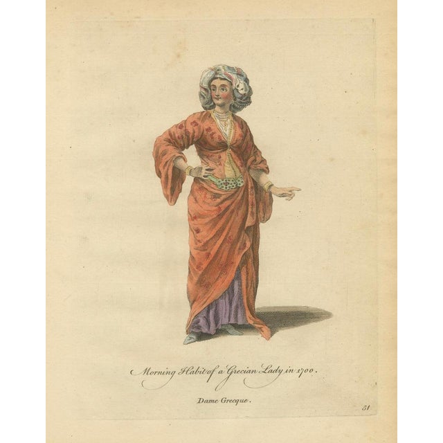 Jefferys, Grecian Lady, Morning Dress, 1749, Print For Sale - Image 3 of 9