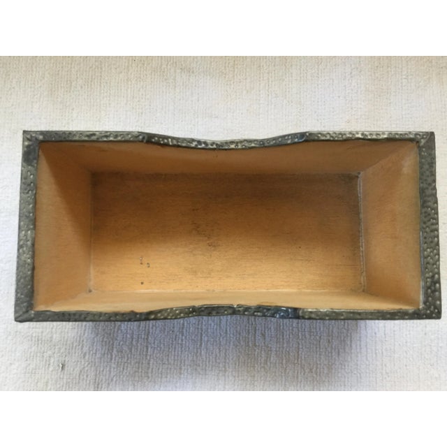 Arts and Crafts Vintage Silver Tone Metal and Wood Box For Sale In Los Angeles - Image 6 of 8