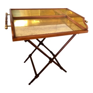 Brass Lined Tray Bar/On Stand For Sale