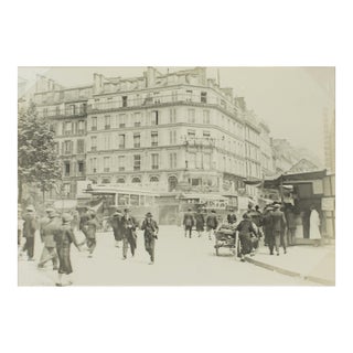 Faubourg Du Temple in Paris, Silver Gelatin Black and White Photography, 1926 For Sale