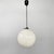 Italian mid century round white glass chandelier, 1950s Round chandelier with spherical diffuser in white glass. The...