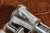 19th Century Beautiful Chrome Striped Purple and White Mother of Pearl Antique Victorian Opera Glasses With Leather Case For Sale - Image 5 of 16