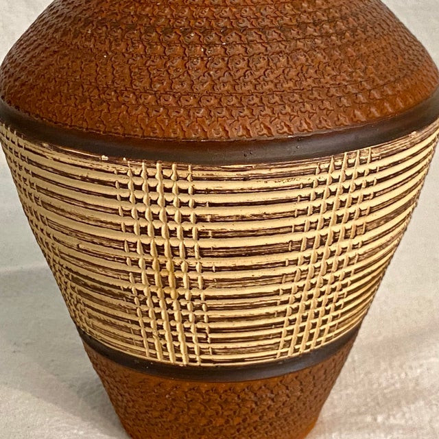 Textured Red Clay Vase Made in Germany For Sale - Image 4 of 8