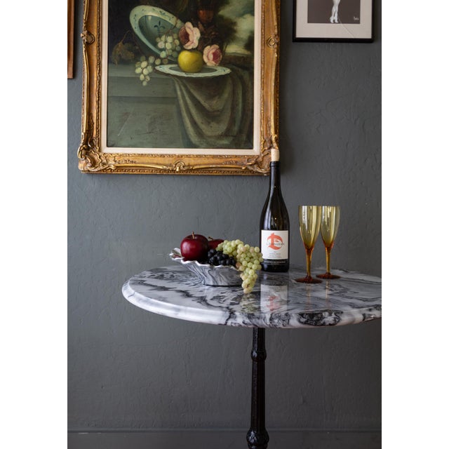 Antique Marble and Cast Iron French Bistro Table For Sale - Image 4 of 15