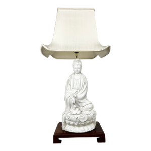 Large Scale Vintage Blanc De Chine Guanyin Lamp