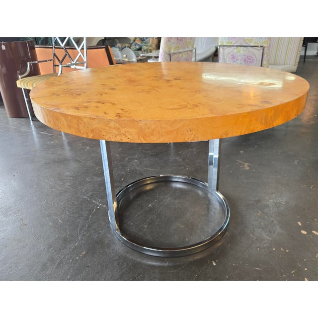 Milo Baughman Milo Baughman Burl Wood Dining Table For Sale - Image 4 of 12