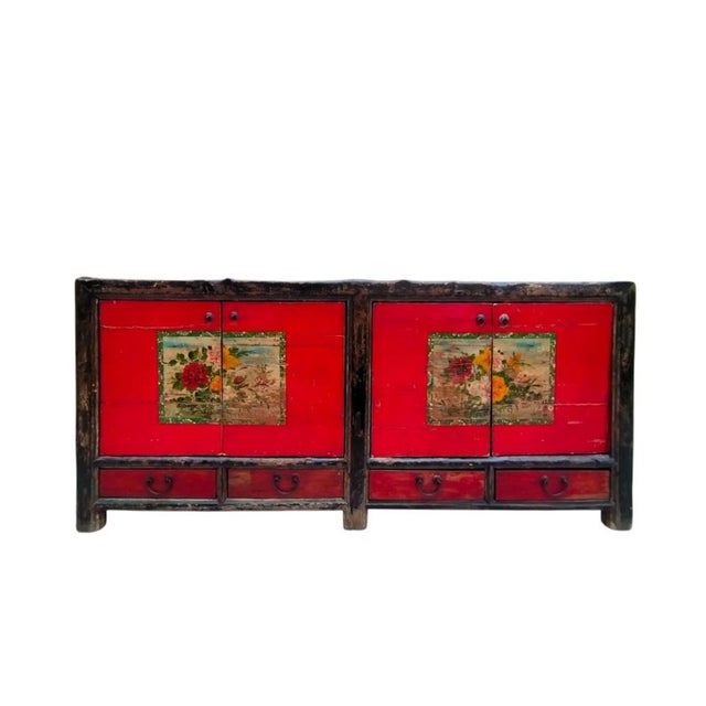 Chinese Black and Red Lacquered Sideboard, 1930s For Sale - Image 6 of 6