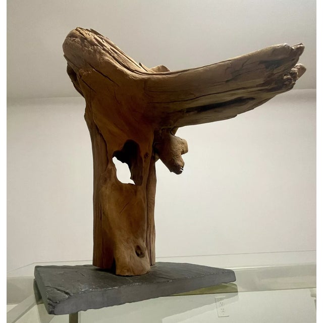 Wood Vintage Driftwood Tabletop Abstract Sculpture 70s Organic Natural Art Decor 17” For Sale - Image 7 of 8