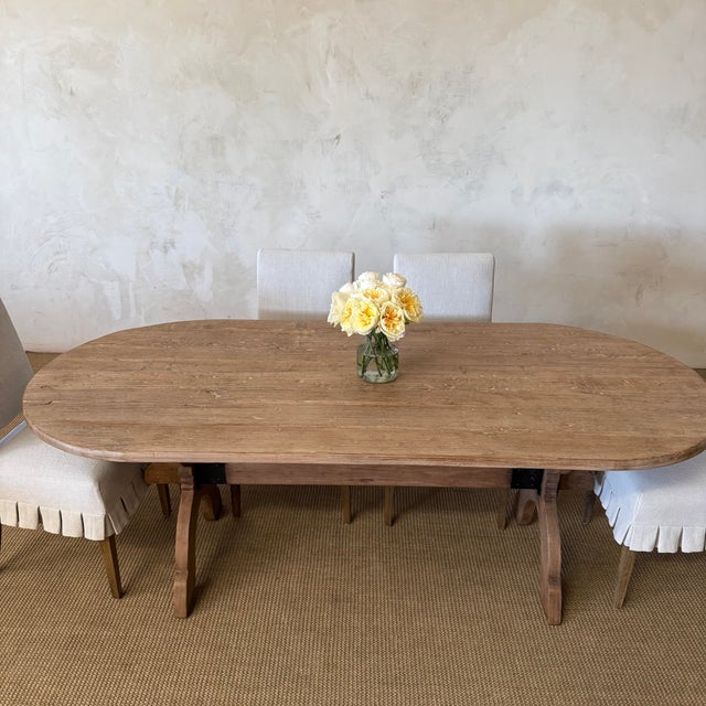 Traditional Costa 86” Reclaimed Pine Oval Dining Table in Vintage Natural For Sale - Image 3 of 10