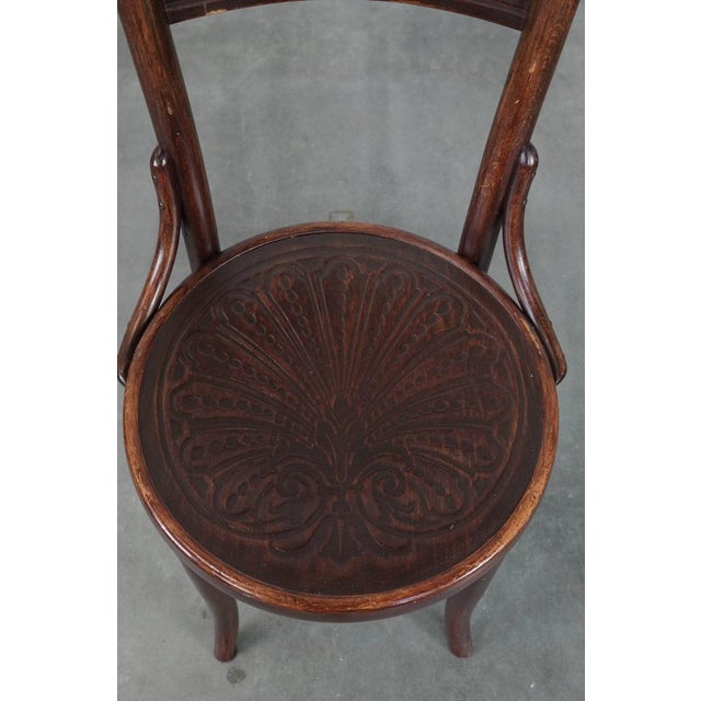 Vintage Wooden Cosmos Bistro Chair with Carvings For Sale - Image 6 of 13