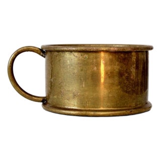 Antique Brass Shaving Bowl With Handle For Sale