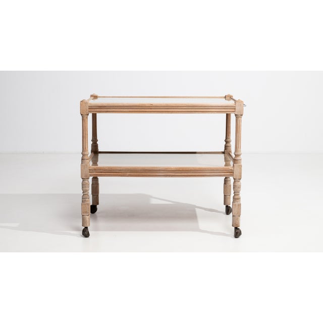 Wood French Oak Bar Cart on Casters France 1950s For Sale - Image 7 of 12