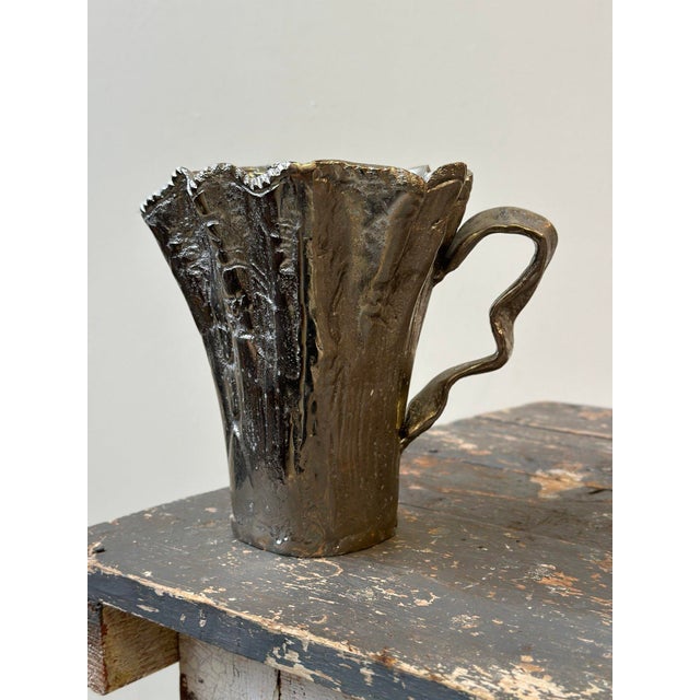 Vintage Wavy Cast Aluminum Pitcher, Circa 1980s | Chairish