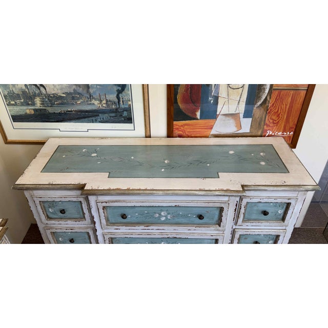 Shabby Chic Vintage Hand Painted Shabby Chic Chest of Drawers For Sale - Image 3 of 12