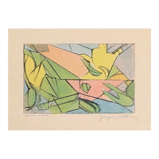 Jacques Villon, Carte De Veccio (Framed, Rare Hand Signed Lithograph), 1960 For Sale