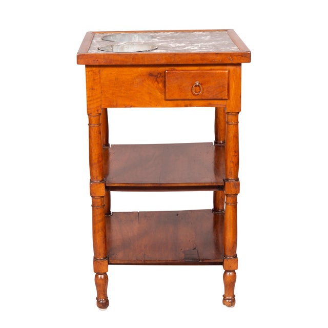 Charles X Walnut and Marble Drinks Table or Rafraichissoire For Sale - Image 10 of 13