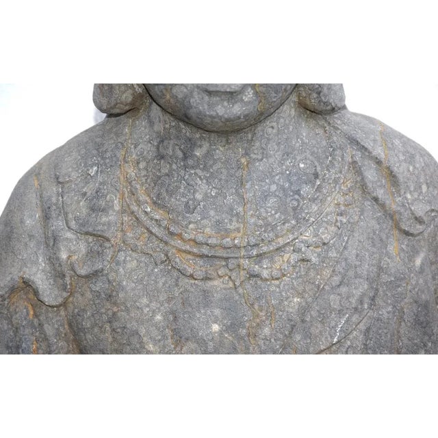 Khmer Artist, Bodhisttra Avalokiteshvara Buddha Sculpture, 18th Century, Basalt For Sale - Image 4 of 10