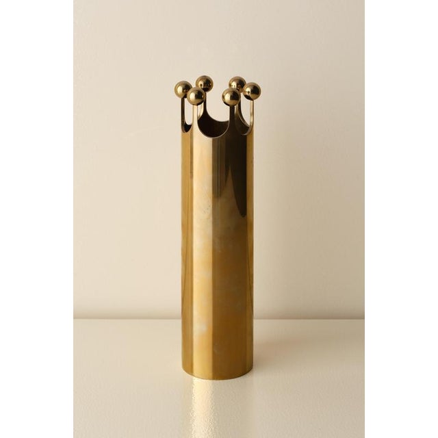 Vintage Brass Vase by Pierre Forssell, 1960s For Sale - Image 4 of 7