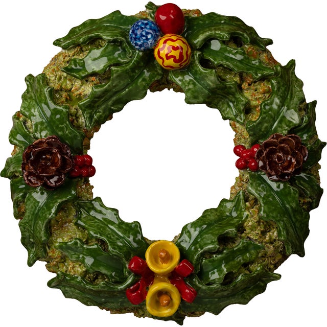 These exquisite ceramic holiday wreaths are handcrafted in Italy and feature vibrant, traditional motifs. Imagine these on...