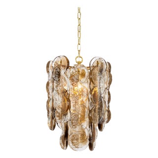 Murano Smoked Glass Pendant Light attributed to Kalmar, Austria, 1970s For Sale