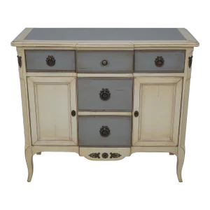 French Louis XV Paint Decorated Server Console Cabinet