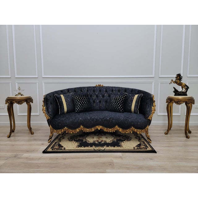Dramatic, bold, and impossible to ignore — this Midnight Royale sofa was made for interiors that deserve a true showpiece....