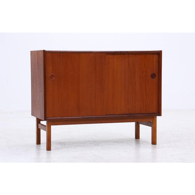 Mid-Century Modern Danish Modern Teak Chest of Drawers with Sliding Doors, 1960s For Sale - Image 4 of 15