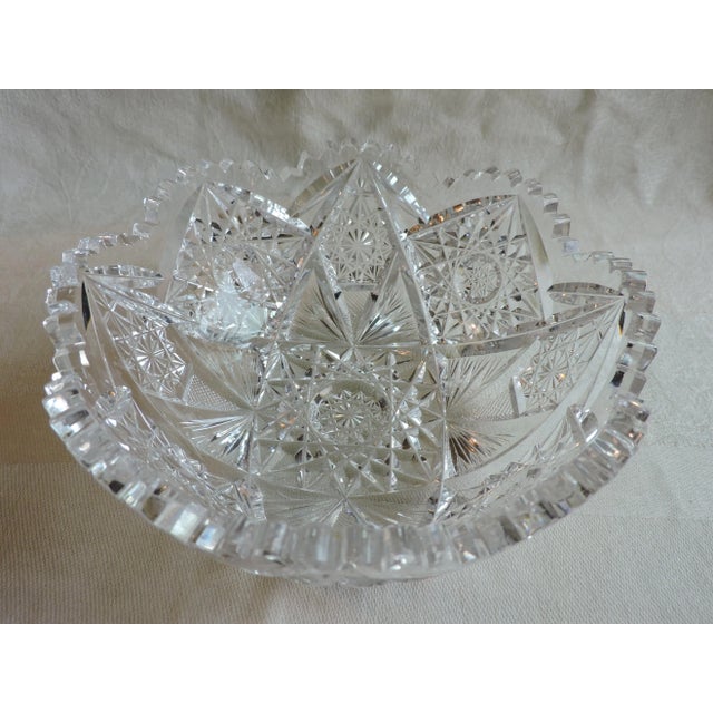 C 1853 J. Hoare & Co. American Brilliant Cut Glass Low Bowl For Sale - Image 12 of 12