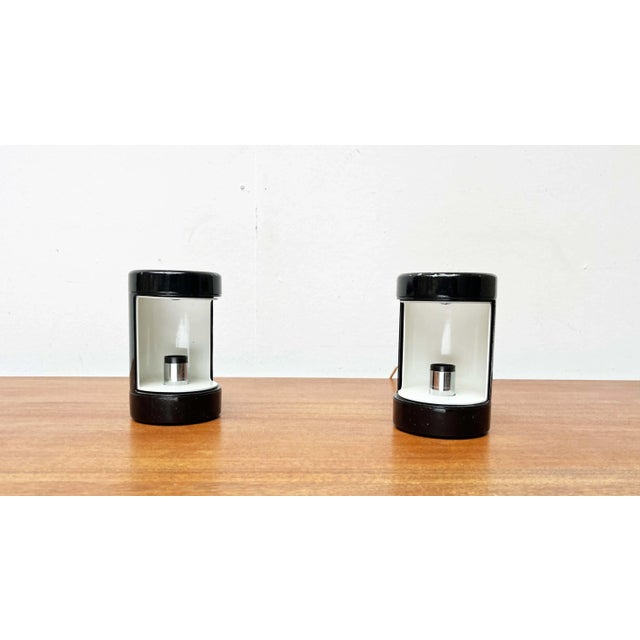 Space Age table lamps by the Italian manufacturer Valenti, designed by Olaf von Bohr and Diego Valenti in the 1960s. Shown...