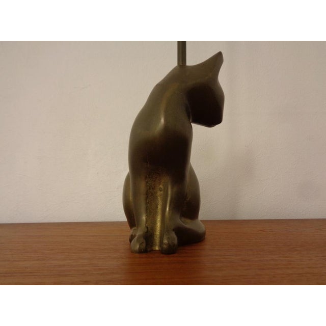 Large Cat Brass Door Stopper, 1960s For Sale - Image 14 of 18