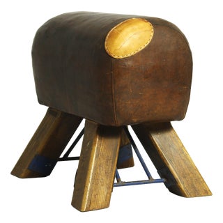Leather Gym Seat by Jan Richter, Brno,1930s For Sale