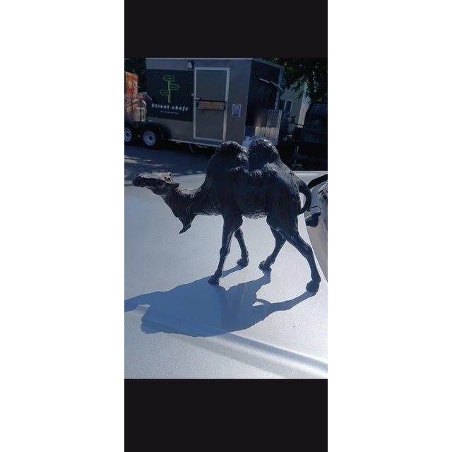 Have a bronze camel okimono signed/ stamped from the meiji Early 20th century bronze camel okimono, (置物) (lit. ornament...