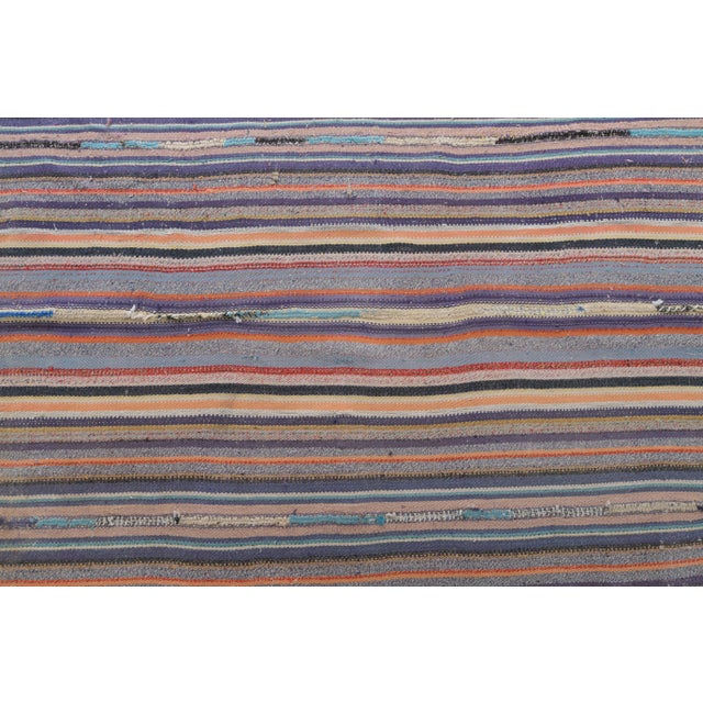 Purple Vintage Turkish Hand-Knotted Wool Cotton Purple Kilim Area Rug For Sale - Image 8 of 11